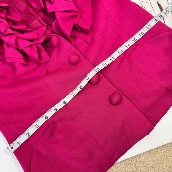 Madison Fuchsia Ruffled Blazer Small - Picture 7 of 9
